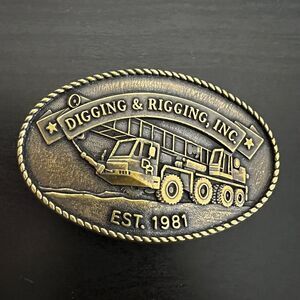VTG Brass Belt Buckle Hydraulic Cranes Company‎ Digging & Rigging Advertising